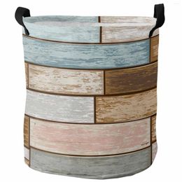 Waszakken Vintage Old Woodboard American Countryside Farm Foldable Dirty Basket Kid's speelgoedorganisator Waterdichte opbergmanden