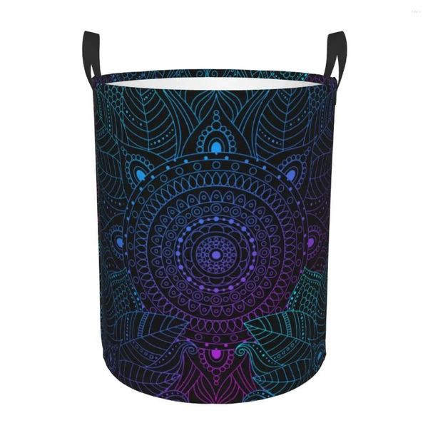 Bolsas de lavandería bolsa de almacenamiento impermeable Mandala Boho mosaico azulejos hogar cesta sucia cubo plegable ropa organizador de juguetes