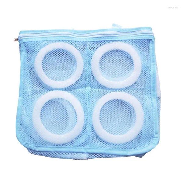 Bolsas de lavandería zapatillas con cremallera para lavar ropa interior sujetador de sujetador de herramienta seca malla de malla de malla organizador de protección azul