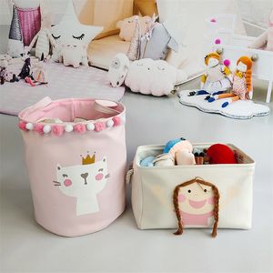 Panier à linge bébé enfants jouets baril de stockage vêtements sales seau paniers à linge jouets organisateur pour fille Opbergmand LJ201204