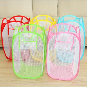 Panier à linge pliant maille vêtements paniers de rangement élastique maille sac de rangement ménage divers sacs de rangement T2I52210