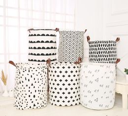 Paniers à linge Enfants Jouets Panier De Rangement Pliable Vêtements Sales Seau Étanche Sac À Linge Polka Dot Cactus 55 Styles