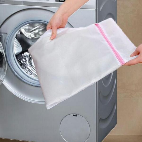 Bolsa de lavado de red de malla de lavandería Ropa sujetador sox Calcetines de lencería Bolsas de lavandería con cremallera Lavadora Limpieza Bolsas de ropa LX2196