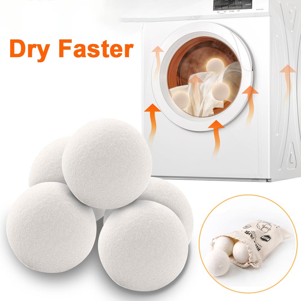 Çamaşırhane Ürünleri Yeniden Kullanılabilir Yün Kurutma Topları Yumuşatıcı Çamaşırhane Ev İndirmesi 4/5/6cm Poundu Kuru Kit Topu Yararlı Yıkama Makine Aksesuarları