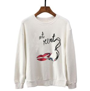 Laurent Cotton sweatshirt heren hoodies trui rode lippen Print hoody sl p designer hoodie ys trui mannen vrouwen oversize hoodies pllover jas liefhebbers jaket US SIZE