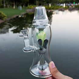 Ze Lava Lampe Bongs Mini Petits Dab Rigs 7 pouces Narguilés 5mm Tuyaux d'eau en verre d'épaisseur Inline Perc 14mm Joint avec bol EN STOCK