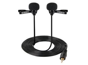 Lavalier Rapel Microfoon Clip On Shirt Collar Microphone Pationing Mic 15M voor YouTube Vlog Video Interview5623425