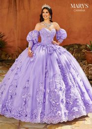 Lavendel Geappliceerd 2023 Quinceanera Jurken Uit De Schouder Kralen Baljurk Lace Sweet 16 Dress Party Wear Prom Avondjurken