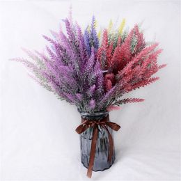 Lavendel Kunstbloemen Hoge Kwaliteit Bloem voor Bruiloft Home Decor Grain Decoratieve nepplant Zijde bloemen Gratis verzending
