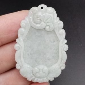 Lavendel Birma 100% natuurlijk type A Jade Jadeïet gesneden bloem RuYi Lucky hanger