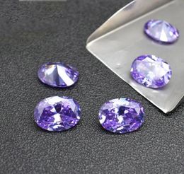 Lavendel kleursteen 8 maten 23 mm46 mm ovale machine gesneden kubieke zirconia synthetische losse edelsteen kralen voor sieraden maken 500 pcs2402857