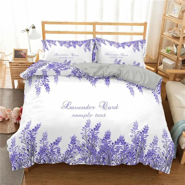 Ensemble de housse de couette lavande, taille King, fleur violette, literie romantique et belle pour filles et femmes, 23 pièces, couette en Polyester, 240226