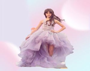 Lavendel Flower Girl -jurken 2019 Girls Ball Jurk Prom Dress Pageant -jurken voor meisjes glitz Junior bruidsmeisjesjurken3010744