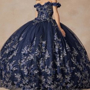 Lavendel Quinceanera -jurken Mouwloze baljurk van de schouderapplique kanten Corset Vestidos para xv anos 15 de
