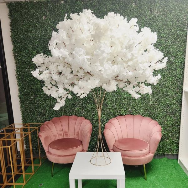 Lavande blanc fleur de cerisier Table pièce maîtresse fleur artificielle boule de mariage toile de fond décor fête scène route plomb Floral 173