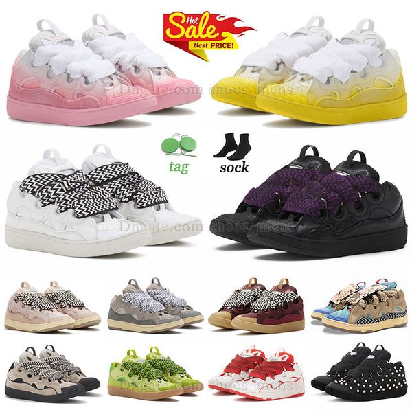 Lavines zapatos de diseñador zapatos de malla tejida estilo años 90 extraordinarias zapatillas de deporte de cuero en relieve para hombre y mujer en piel de becerro napa entrenador con cordones en blanco y negro dhgates us 12