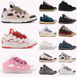 Lavins Designer Casual Chaussures Femmes Hommes Paris Plateforme Baskets En Cuir Embossé Mère Et Enfant Nappa Veau Daim Double Lacets Tissés Baskets En Caoutchouc Maille