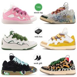 Lavins ontwerper lavin schoenen dames aaa+top og platform lederen stoeprand casual sneakers reliëf moeder kind child nappa kalfsleer dubbele geweven veters mesh trainers met doos