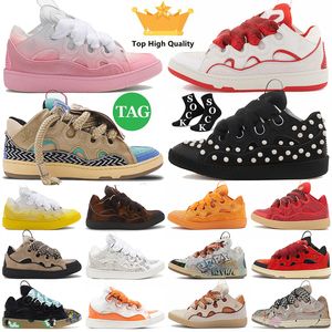 Lavinsss Designer Schoenen Beroemd Italië Merk Parijs AAA+ Topkwaliteit Platform Lederen Curb Sneakers Luxe Plate-forme Reliëf Nappa Kalfsleer Mesh Trainers