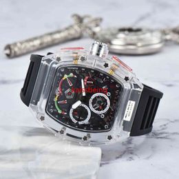 Wet Luxury Top Blue Military Watch voor mannen transparante zaak Chronograph Silicone Sports horloges mannelijke Steampunk Clock Reloj Hombre