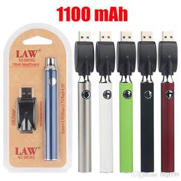 LOI sans fumée vape stylo tension de réglage du bas de la batterie 3.4v-4.0v 1100mah avec chargeur USB