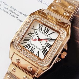 LAW Top merk liefhebbers horloge mannen 39mm vrouwen 33mm Klassieke saffier Luxe strass rose gouden horloge dames dress horloge montres238i