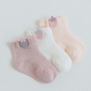Lawadka 3pairs/set Baby Boys Summer Mesh Dunne pasgeboren Socks Girls Cotton Solid Casual Toddler Sock Age voor 0-5y
