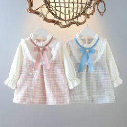 Lawadka 6m-3T Robes d'automne printemps pour filles Vintage bébé fille vêtements de mode pour les nés de la princesse pour enfants 240511