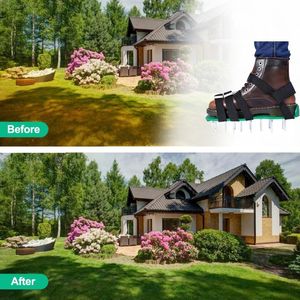 Lawn Aerator Schoenen Verstelbare 4 riemen Snellease Spiked Body Beluchten Sandalen voor Werf Patio Garden Kinder Decoraties