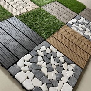 Césped Artificial Empalme Piso Alfombra de césped Pisos de plantas Pisos de madera de plástico Azulejos de césped sintético Tableros de piso de jardín Autoa juego