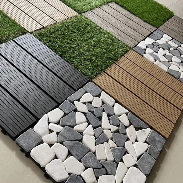 Pelouse artificielle épissage sol tapis de pelouse plancher végétal plancher en bois en plastique carrelage en gazon synthétique planches de sol de jardin auto-assorties