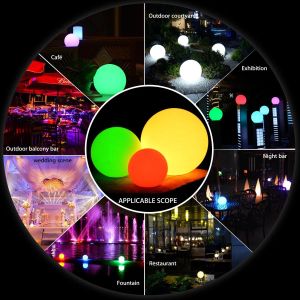 lampe de pelouse 7 Couleur RVB LED Flottant Boule Magique Led Illuminé Piscine Lumière IP68 Mobilier D'extérieur Bar Lampes De Table Avec Télécommande