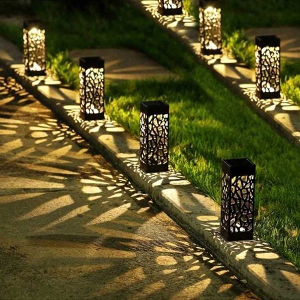 Lampes de pelouse 10/12 LED Solaire Pelouse Cour LED Lumières Solaires Enterrées Solaire Jardin Lumière Étanche Extérieure Voie Sol Sous Sol Spot Lampe. P230406