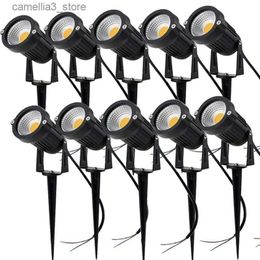 Lawn Lamps 10 pièces LED COB éclairage de jardin 3W5W10W extérieur Spike lampe à gazon éclairage étanche lumière LED jardin chemin projecteurs AC110V220V12V Q231125