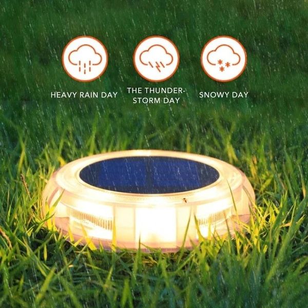 Lámparas de césped 12LED Luces alimentadas por energía solar a prueba de agua Iluminación de paisaje al aire libre Decoración de jardín Enchufe de tierra Lámpara enterrada