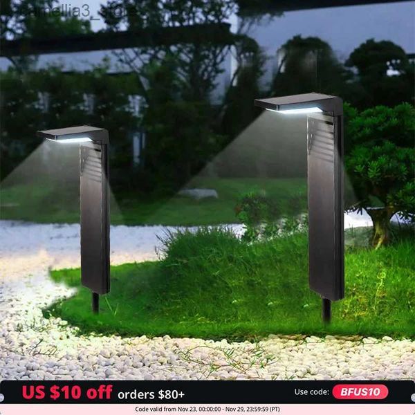Lámparas de césped 2 unids luces solares jardín paisaje camino patio decoración LED lámpara de césped al aire libre iluminación impermeable al por mayor 2200 mAh Q231125