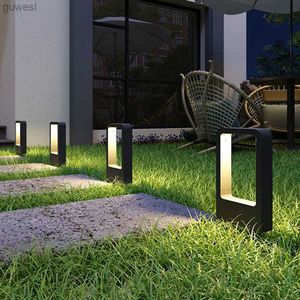 Lámparas de césped 30 cm jardín al aire libre césped bolardo lámpara impermeable villa jardín patio soporte poste poste luz moderno parque pilar lámpara YQ240116