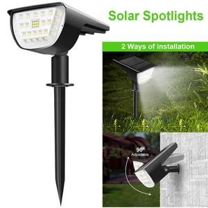 Lámparas de césped 32 LED Solar Garden Light Bombilla de punta impermeable Iluminación exterior para decoración Focos de paisaje Lámpara