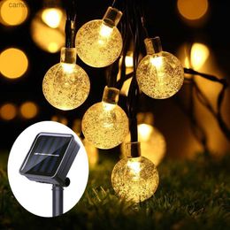 Gazonlampen 5/12M 20/100 LED-buitenverlichtingssnaren Waterdicht zonne-tuinlichtsnoer Veelkleurig / warm wit Lampketting voor Kerstmis Q231125
