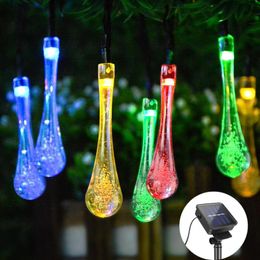 Lawn Lamps 6m 7m LED Fairy Solar String Outdoor Garden Licht Waterdicht Patio Landschap Verlichting Kerstfeest Decoratie