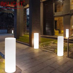 Lampes à gazon 86 lumière moderne cylindre paysage lampe créative en plein air LED pelouse lumière télécommande étanche IP65 pour hôtel jardin Q231125