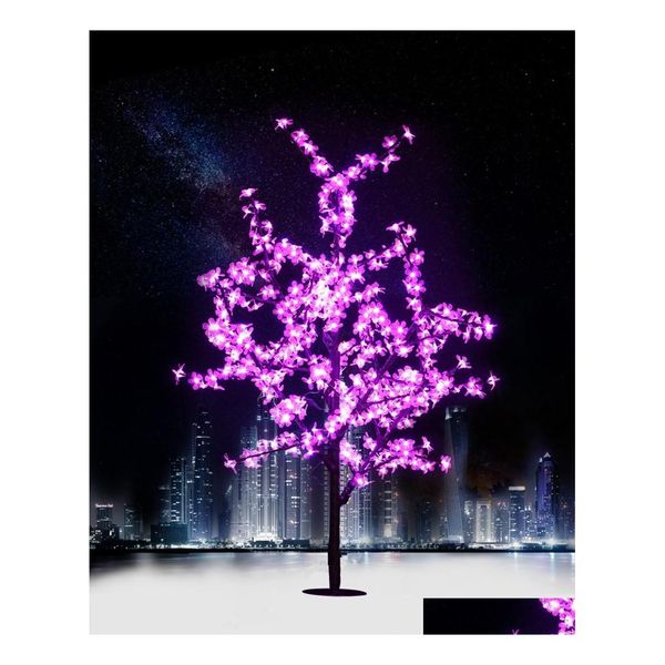 Lampes de pelouse LED Cherry Blossom Tree Light 0.8M 1.2M 1.5M 1.8M Année Mariage Luminaria Branches décoratives Lampe Éclairage extérieur Drop D Dhzpj