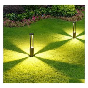 Lámparas de césped LED Luz de jardín 10W Cob Estacionamiento Bolardos Ac85265V Aluminio Impermeable Paisaje Lámpara Drop Entrega Luces Iluminación Outdoo DH3PW