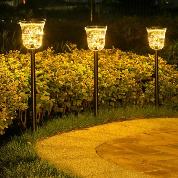 Lampes de pelouse LED lampe solaire torche extérieure étanche lampe sur piquet décoration de jardin éclairage paysager décor de nuit