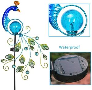 Lawn Lamps Led Solar Peacock Windmill Lamp Ground Plug Outdoor Yard Art Garden Terrace Park Villa Romantische lichtgevende decoratie