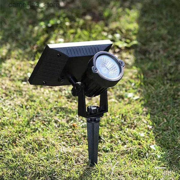 Lawn Lamps Lampe solaire extérieure de pelouse de LED 5W 10W lumière solaire projecteurs imperméables mur réglable/paysage pelouse solaire Spot lumière Q231125