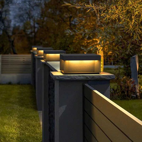 Lámparas de césped Acero inoxidable al aire libre IP65 Lámpara de capital LED impermeable AC85-265V Adecuado para patio Parque Pared Villa Puerta Poste Luces de césped Q231125