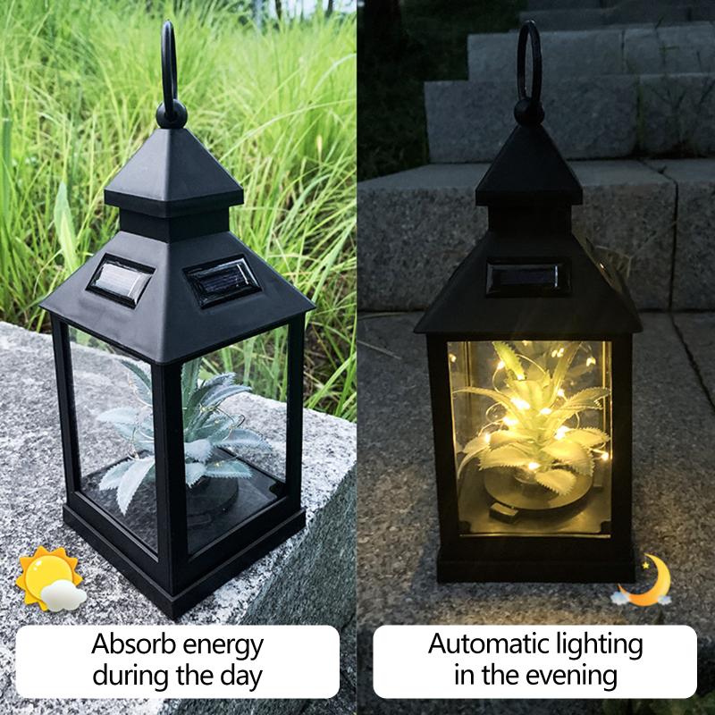 Gräsmattor Solar Lantern Light Creative Plant Hanging Lamp Decorations For Outdoor Garden Pathway Yard Patio Landscape 2023