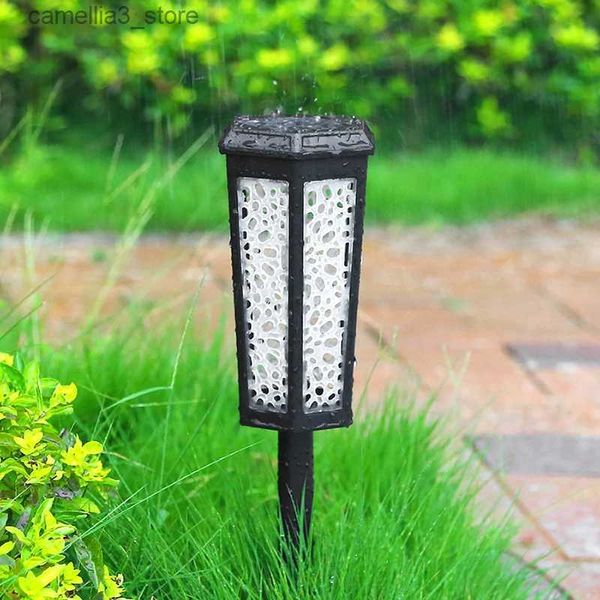 Lámparas de césped Solar LED Luz de césped IP65 Lámpara de pie impermeable para jardín Patio Vacaciones Decoración al aire libre Atmósfera Iluminación Q231125