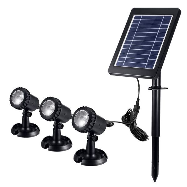 Lampes de pelouse lumière LED solaire étang sous-marin étanche quatre modes projecteur jardin piscine puissance pour